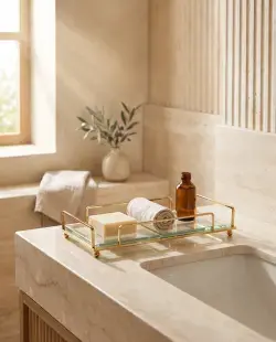 Pure Concept Crystal Set Üstü Aksesuar Tepsisi Altın uygulama örneği