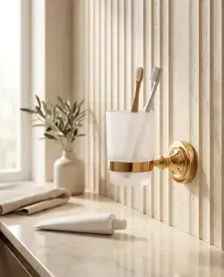 Pure Concept İstanbul Diş Fırçalık Camlı Altın uygulama örneği