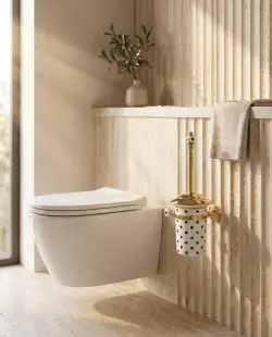 Pure Concept Puantiye Montajlı Klozet Fırçalık Beyaz uygulama örneği