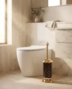 Pure Concept Geometrik Klozet Fırçası Siyah Altın uygulama örneği