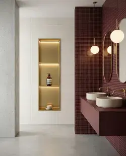 Pure Concept Gömme Paslanmaz Çelik Niş Ledli 30x90 cm Altın uygulama örneği