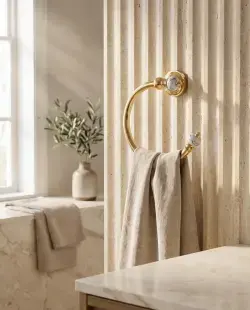 Pure Concept Sharp Calacatta Halka Havluluk Gri, mermer desenli uygulama örneği