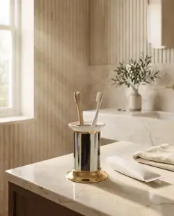 Pure Concept Stripe Set Üstü Diş Fırçalık Altın uygulama örneği