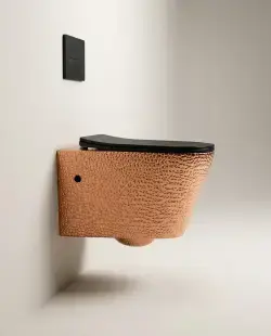 Pure Concept Crocodile Kanalsız Asma Klozet 36x52x30 cm Rose Gold Siyah