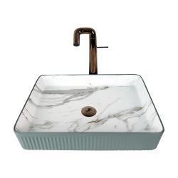 Pure Concept Marmo Calacatta Tezgah Üstü Çanak Lavabo 50 cm Mat Gri uygulama örneği