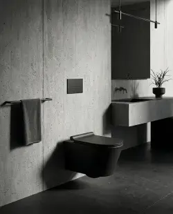 Pure Concept Kanalsız Asma Klozet 36x52x30 cm Mat Siyah uygulama örneği