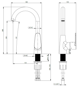 QUA Monda Kuğu Borulu Lavabo Bataryası Krom QL31059109