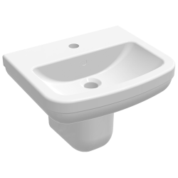 QUA Piazza Duvar Montajlı Lavabo Batarya Delikli Taşma Kanallı 45 cm Beyaz