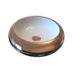 QUA Flawless Gövde Üstü Lavabo Batarya Deliksiz Taşma Kanalsız 46 cm Dış Rose Gold Kaplama İç Beyaz