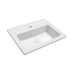 QUA Nebula Konsollu Lavabo Batarya Delikli Taşma Kanallı 60 cm Beyaz
