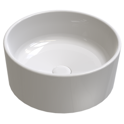 QUA Forte Gövde Üstü Lavabo Batarya Deliksiz Taşma Kanalsız 40 cm Beyaz