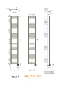 Radiva Haiti Elektrikli Havlupan Antrasit 1800x300 mm 600W KTX4 Bluetooth Termostatlı Spiral Kablolu