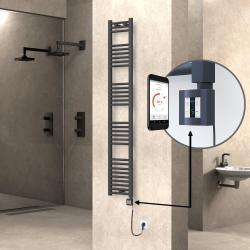 Radiva Haiti Elektrikli Havlupan Antrasit 1800x300 mm 600W KTX4 Bluetooth Termostatlı Spiral Kablolu