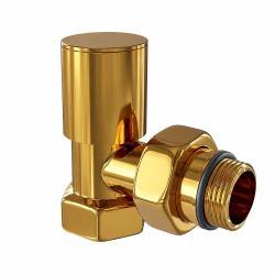 Radiva Radyatör Vanası Metal Volanlı Köşe 1/2" PPRC/Demir Boru Altın Renkli