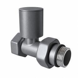 Radiva Radyatör Vanası Metal Volanlı Düz 1/2" PPRC/Demir Boru Antrasit