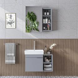 Roomart Likya Lavabolu Banyo Dolabı 2'li Set 72 cm Külgri uygulama örneği