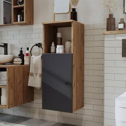 Roomart Lotus Banyo Havlu Dolabı 90 cm Atlas Çam-Antrasit uygulama örneği