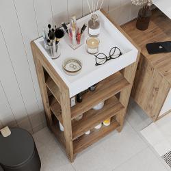 Roomart Moka Çok Amaçlı Raf 40,6 cm Atlas Çam-Beyaz uygulama örneği