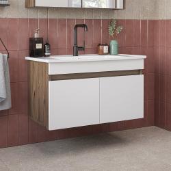 Roomart Atria Lavabolu Banyo Dolabı 80 cm Atlas Çam-Beyaz uygulama örneği