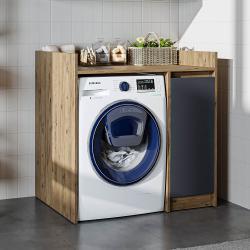 Roomart Çamaşır Makinesi Dolabı Derin 100 cm Atlas Çam-Antrasit uygulama örneği