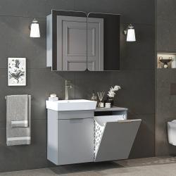 Roomart Dubai Sepetli Banyo Dolabı 2'li Set 90 cm Külgri uygulama örneği