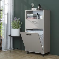 Roomart Rim Kirli Sepetli Çok Amaçlı Dolap 60 cm Kumtaşı Yükseklik 125 cm uygulama örneği