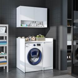 Roomart Çamaşır Makinesi Dolabı Takımı Derin 100 cm Beyaz uygulama örneği