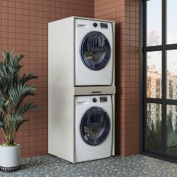 Roomart Yavaşlatıcı Çekmeceli Çamaşır ve Kurutma Makinesi Dolabı 185 cm Kumtaşı uygulama örneği