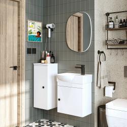 Roomart Punto Lavabolu Banyo Dolabı 3'lü Set 46,5 cm Beyaz Aynalı Sağ uygulama örneği