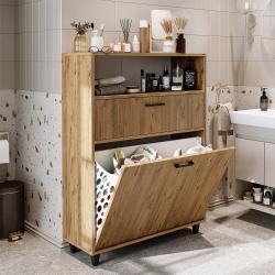 Roomart Rim Kirli Sepetli Çok Amaçlı Dolap 90 cm Atlas Çam Yükseklik 125 cm uygulama örneği