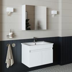Roomart Atria Lavabolu Banyo Dolabı 2'li Set 65 cm Beyaz uygulama örneği