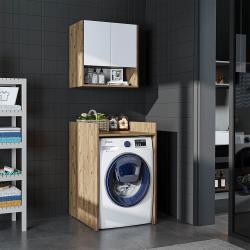Roomart Çamaşır Makinesi Dolabı Takımı Derin 65 cm Atlas Çam-Beyaz uygulama örneği