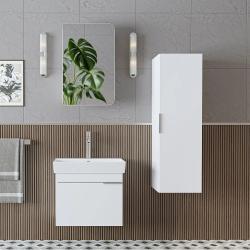 Roomart Likya Lavabolu Banyo Dolabı 3'lü Set 60 cm Beyaz uygulama örneği