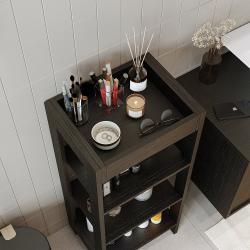 Roomart Moka Çok Amaçlı Raf 40,6 cm Ahşap Dokulu Siyah uygulama örneği