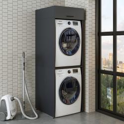 Roomart Çamaşır ve Kurutma Makinesi Dolabı Duo+D1 196 cm Antrasit uygulama örneği