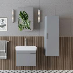 Roomart Likya Lavabolu Banyo Dolabı 3'lü Set 60 cm Külgri uygulama örneği