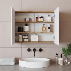 Roomart Atlantic Aynalı Banyo Dolabı 80 cm Atlas Çam uygulama örneği