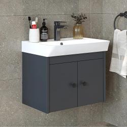 Roomart Ada Lavabolu Banyo Dolabı 60 cm Antrasit uygulama örneği