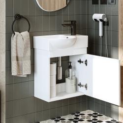 Roomart Punto Lavabolu Banyo Dolabı 46,5 cm Beyaz Sağ uygulama örneği