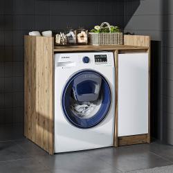 Roomart Çamaşır Makinesi Dolabı Derin 100 cm Atlas Çam-Beyaz uygulama örneği