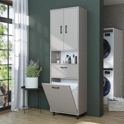Roomart Rim Kirli Sepetli Çok Amaçlı Dolap 60 cm Kumtaşı Yükseklik 200 cm uygulama örneği