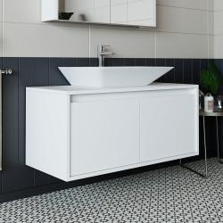 Roomart Atlantic Lavabolu Banyo Dolabı 100 cm Beyaz uygulama örneği
