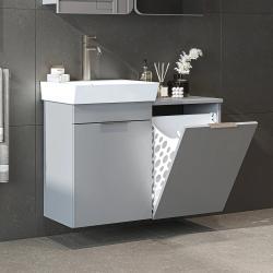 Roomart Dubai Sepetli Lavabolu Banyo Alt Dolabı 90 cm Külgri uygulama örneği