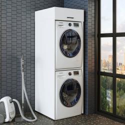 Roomart Çamaşır ve Kurutma Makinesi Dolabı Duo+D1 196 cm Beyaz uygulama örneği