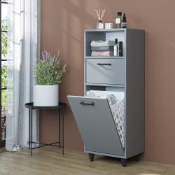 Roomart Rim Kirli Sepetli Çok Amaçlı Dolap 45 cm Külgri Yükseklik 125 cm uygulama örneği
