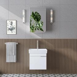 Roomart Likya Lavabolu Banyo Dolabı 2'li Set 50 cm Beyaz uygulama örneği