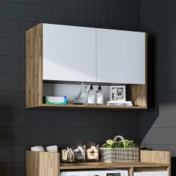 Roomart Çamaşır Makinesi Üst Dolabı Derin 100 cm Atlas Çam-Beyaz uygulama örneği