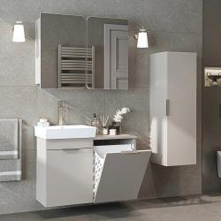 Roomart Dubai Sepetli Banyo Dolabı 3'lü Set 90 cm Kumtaşı uygulama örneği