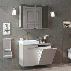 Roomart Dubai Sepetli Banyo Dolabı 2'li Set 90 cm Kumtaşı uygulama örneği