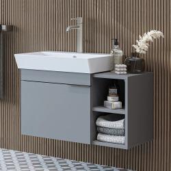 Roomart Likya Lavabolu Banyo Dolabı 82 cm Külgri uygulama örneği